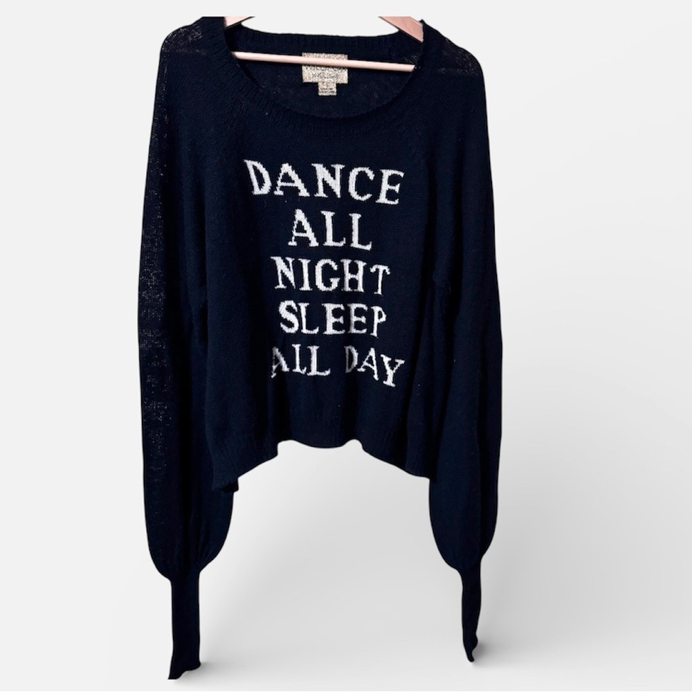 Wildfox White Label Dance All Night Sleep All Day sweater black Size Small